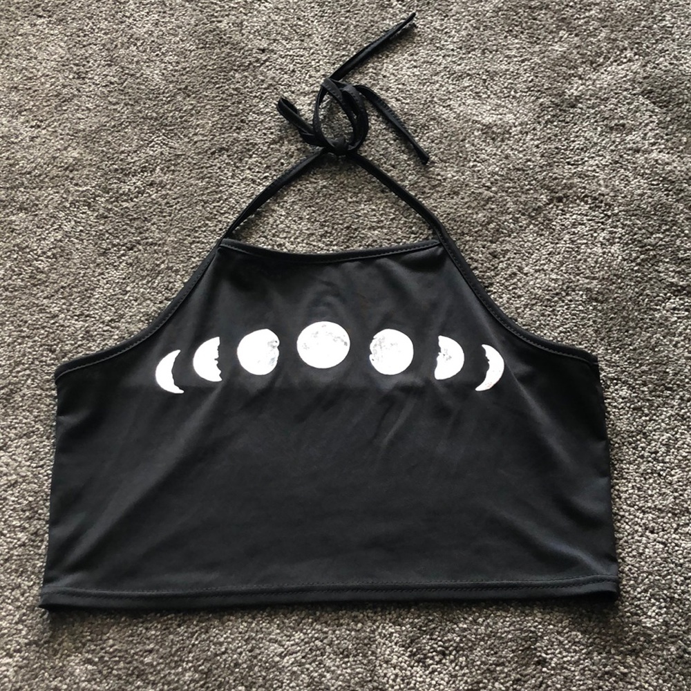 Romwe Moon Phases Halter Top
